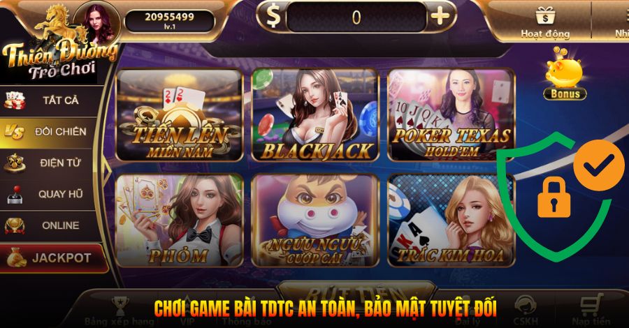 Chơi game bài TDTC an toàn, bảo mật tuyệt đối