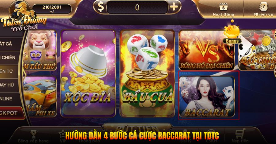 Hướng dẫn 4 bước cá cược Baccarat tại TDTC